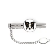 Spinki do mankietów i krawatów - Border Collie -geometryczna spinka ze zdjęciem i napisem do krawata Art-Dog - miniaturka - grafika 1