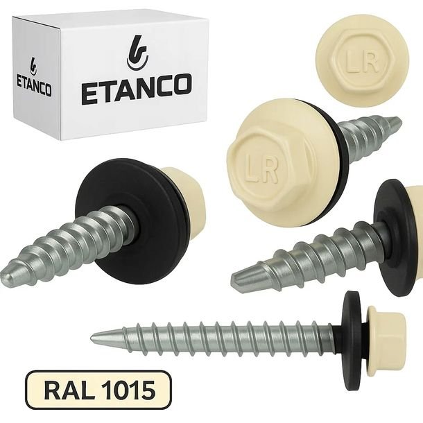 WKRĘTY FARMERSKIE do blachy 4,8x35mm RAL 1015 250szt. Etanco