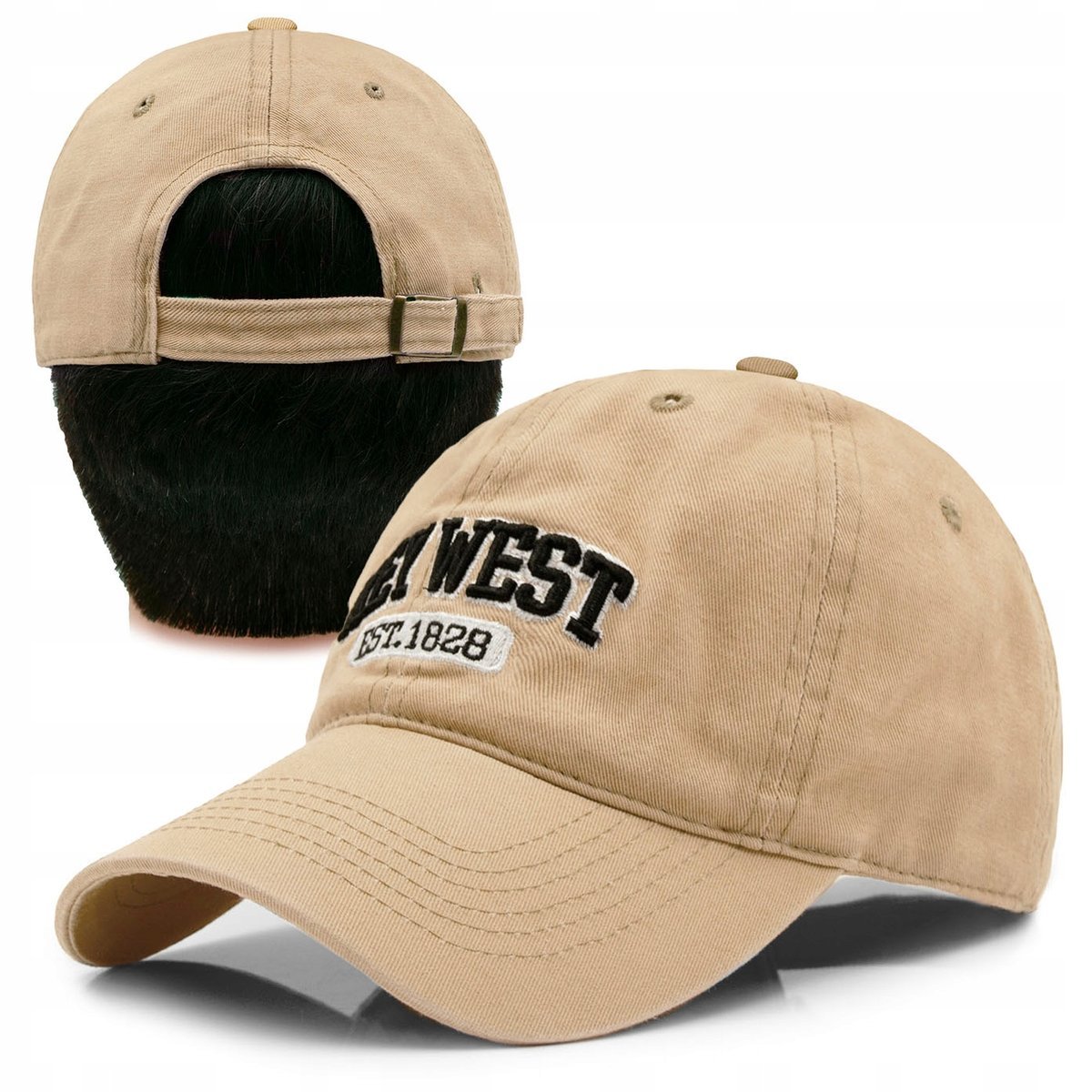 Czapka z daszkiem KEY WEST bejsbolówka BEŻOWA bawełniana Pako Jeans