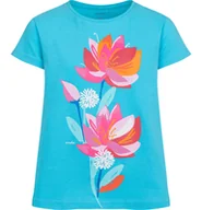 Bluzki dla dziewczynek - T-shirt z krótkim rękawem dla dziewczynki, z motywem kwiatowym, niebieski 9-13 lat - miniaturka - grafika 1