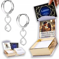 Kolczyki - Kolczyki Srebrne 925 Nieskończoność z Cyrkonią Ósemki Cyrkonie NADRUK - miniaturka - grafika 1