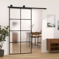 Dekoratorstwo - vidaXL Drzwi przesuwne a akcesoriami, 102,5x205 cm, ESG i aluminium - miniaturka - grafika 1