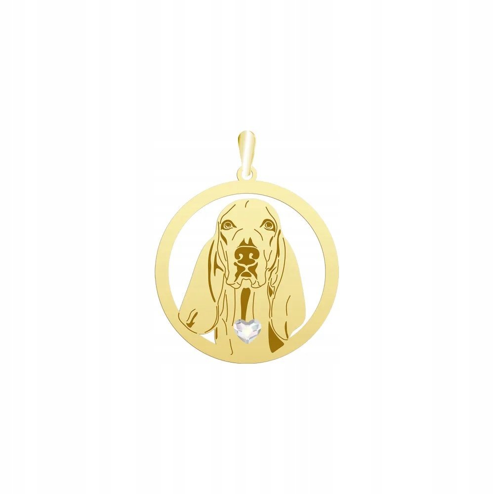 Zawieszka Złota z psem Porcelaine 925 Biżuteria Wisiorek GRAWER GRATIS