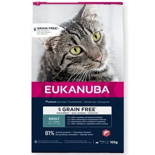 Eukanuba Adult Grain Free, z łososiem - 10 kg - Sucha karma dla kotów - miniaturka - grafika 1
