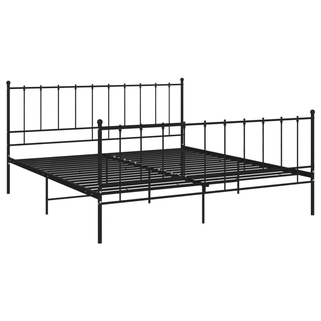 Rama łóżka, czarna, VidaXL, metalowa, 140x200 cm