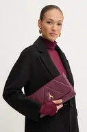 Torebki damskie - Patrizia Pepe kopertówka skórzana kolor bordowy 8B0207 L006 - miniaturka - grafika 1