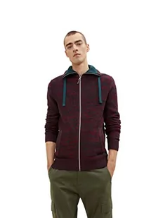 TOM TAILOR Męskie Kardigan 1034638, 30988 - Deep Green Mouline, L - Swetry męskie - miniaturka - grafika 1
