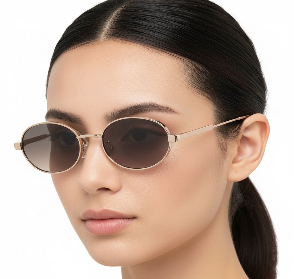 Damskie okulary fotochromowe kat.2-3 przeciwsłoneczne STLF-06B złoty/brąz