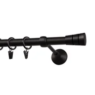 Karnisze - Karnisz Sycylia 240 cm pojedynczy czarny mat 19 mm - miniaturka - grafika 1