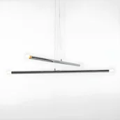 Lampy sufitowe - Wisząca lampa Tubo 4 w kolorze srebrnym z możliwością wymiany żarówek - miniaturka - grafika 1