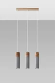 Lampy sufitowe - Sollux Lighting Lampa wisząca ZANE 3 szara - miniaturka - grafika 1