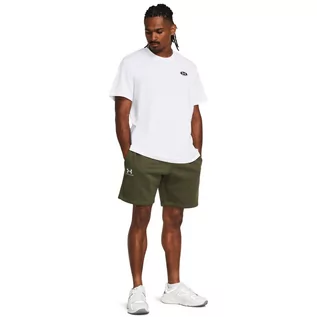 Spodnie sportowe męskie - Męskie spodenki dresowe Under Armour UA Essential Fleece Shorts - khaki - UNDER ARMOUR - grafika 1