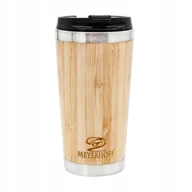 Kubki termiczne - KUBEK TERMICZNY TERMOS Z KLIPSEM BAMBUS 450 ML - miniaturka - grafika 1