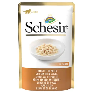 Schesir 20 + 4 gratis! w galarecie, saszetki, 24 x 85 g - Paski z kurczaka w sosie - Mokra karma dla kotów - miniaturka - grafika 4