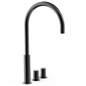 Baterie umywalkowe - Bateria umywalkowa nablatowa 3-otworowa Tres Study czarny 06110502KM - miniaturka - grafika 1