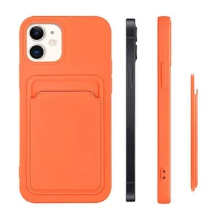 Card Case silikonowe etui portfel z kieszonką na kartę dokumenty do Samsung Galaxy A22 4G czerwony - Etui i futerały do telefonów - miniaturka - grafika 5