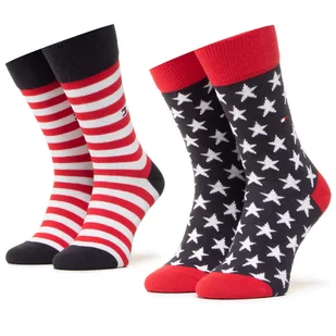 Zestaw 2 par wysokich skarpet unisex Tommy Hilfiger 100000816 Kolorowy - Skarpetki damskie - miniaturka - grafika 1