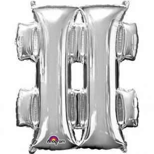 Balon foliowy, #, srebrny, 68x83 cm - Balony i akcesoria - miniaturka - grafika 1
