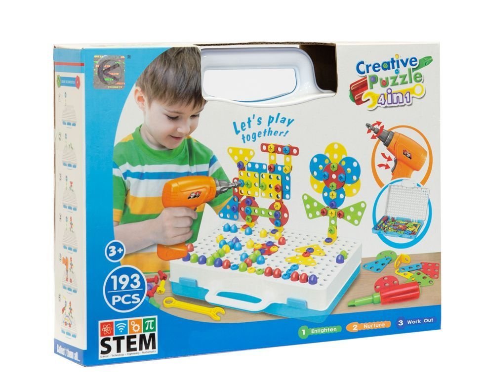 Dla Dzieci Puzzle Konstrukcyjne W Walizce Z Narzędziami