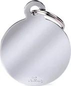 Odblaski i adresówki - Zawieszka Adresówka Identyfikator z grawerem dla psa i kota duże koło srebrne - miniaturka - grafika 1