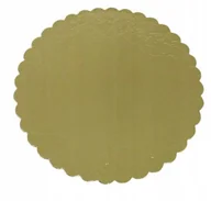 Dodatki do ciast w proszku - Podkład Pod Tort Złoty Gruby Okrągły Karbowany 38 cm - miniaturka - grafika 1
