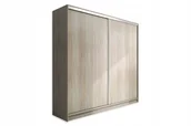 Szafy - Szafa przesuwna EDYTA 200 cm dąb sonoma pojemna premium dwudrzwiowa półki - miniaturka - grafika 1