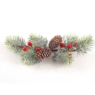 Ozdoby bożonarodzeniowe - Stroik z szyszkami i jarzębiną 29 cm - miniaturka - grafika 1