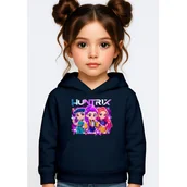 Bluzy dla dziewczynek - BLUZA DZIECIĘCA K-POPOWE ŁOWCZYNIE DEMONÓW HUNTRIX 110-116 Z KAPTUREM - miniaturka - grafika 1
