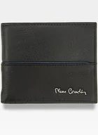 Portfele - Pierre Cardin, Portfel skórzany męski, Tilak38 8824, czarny/niebieski, ochrona RFID, mały - miniaturka - grafika 1