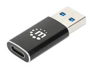Adaptery i przejściówki - Manhattan 153980 zmieniacz płci / kabli USB A USB C Czarny - miniaturka - grafika 1