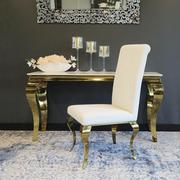 Krzesła - Krzesło glamour Premier Gold White - nowoczesne krzesła tapicerowane - miniaturka - grafika 1