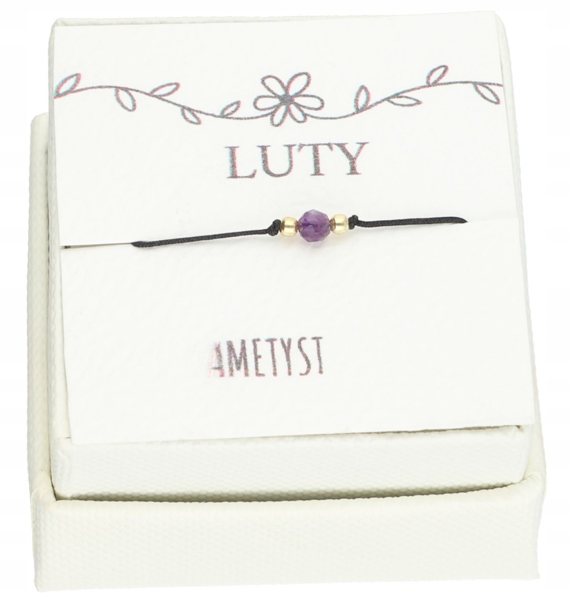 Bransoletka urodzeniowa LUTY kamień srebro 925