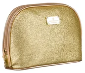 Kosmetyczki, organizery i kuferki - Elegancka kosmetyczka damska złota PETERSON klasyczna pojemna i funkcjonalna na suwak klasyczny prezent - miniaturka - grafika 1