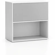 Regały biurowe - B2B Partner Regał biurowy LAYERS, niski, 1 schowek, 800 x 400 x 777, biały/szary 611505 - miniaturka - grafika 1