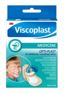 3M VISCOPLAST Plastry okulistyczne optiplast do delikatnej i wrażliwej skóry 80 mm x 57 mm x 5 szt - Apteczki i materiały opatrunkowe - miniaturka - grafika 1