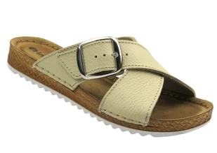 Klapki damskie ze skórzaną wkładką słomkowe Inblu VO-4GU - Klapki i japonki damskie - miniaturka - grafika 1