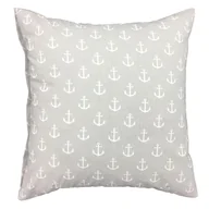 Pościel - Poszewka 40x40 930E szara w kotwice białe obustronna - miniaturka - grafika 1