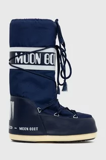 Buty zimowe męskie - Moon Boot Buty wysokie męskie kolor granatowy - grafika 1