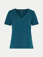 Koszulki i topy damskie - Pieces T-Shirt Ria 17120455 Turkusowy Regular Fit - miniaturka - grafika 1