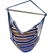 Hamaki - Hamak ROYOKAMP Fotel Brazylijski 100 x 100 cm Niebiesko-biało-brązowy - miniaturka - grafika 1