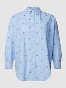 Koszule damskie - Bluzka koszulowa oversized z wzorem w paski - miniaturka - grafika 1