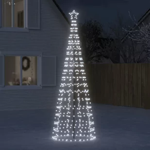vidaXL Choinka z lampek, z kołkami, 570 zimnych białych LED, 300 cm - Oświetlenie świąteczne - miniaturka - grafika 1