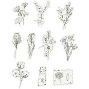 Scrapbooking - Naklejki, Washi Kwiaty, czarno-białe - miniaturka - grafika 1
