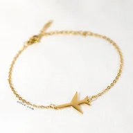 Bransoletki - Bransoletka celebrytka Samolot złota - miniaturka - grafika 1