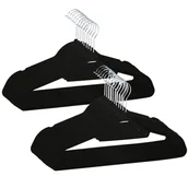 Wieszaki i stojaki - Wieszaki na ubrania 20 szt. welurowe zestaw premium czarny Springos - miniaturka - grafika 1