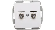 Gniazdka elektryczne - Elektro-Plast Gniazdo TV Sentia bez ramki 2 x F białe 1487-10 - miniaturka - grafika 1