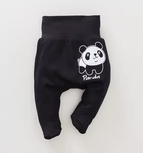 Czarne półśpiochy niemowlęce PANDA z bawełny organicznej dla chłopca-62 - Pajacyki dla niemowląt - miniaturka - grafika 1