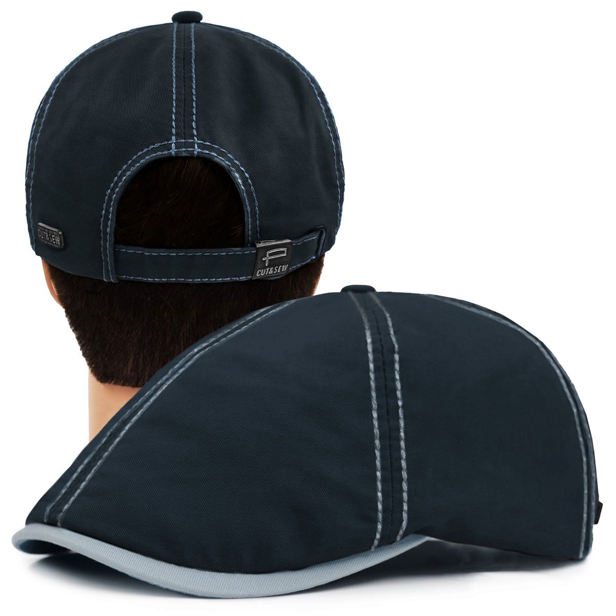 KASZKIET Męski Bawełniany Czapka GRANATOWY z Przeszyciami Pako Jeans