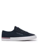 Trampki męskie - Tommy Hilfiger Tenisówki Corporate Vulc Canvas FM0FM04954 Granatowy - miniaturka - grafika 1