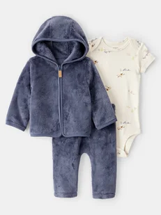 carter's 3-częściowy zestaw w kolorze niebiesko-kremowym - Bluzy i sweterki niemowlęce - miniaturka - grafika 1